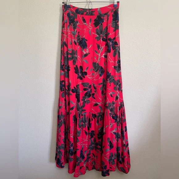 Free People Smooth Sailing Maxi Skirt in Red size 0